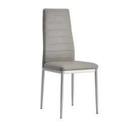 Sedia similpelle con struttura in metallo grigio