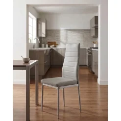 Sedia similpelle con struttura in metallo grigio