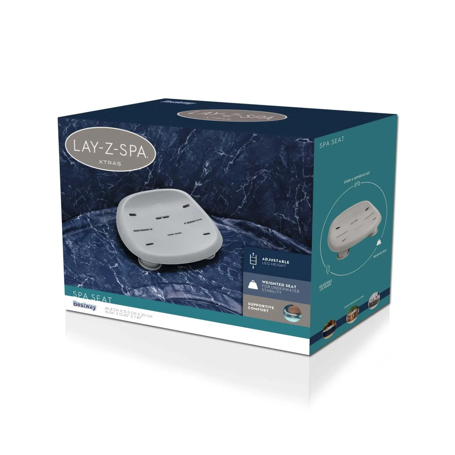 Sedile regolabile in plastica rigida Bestway Lay-Z-Spa H da 8 a 12 cm
