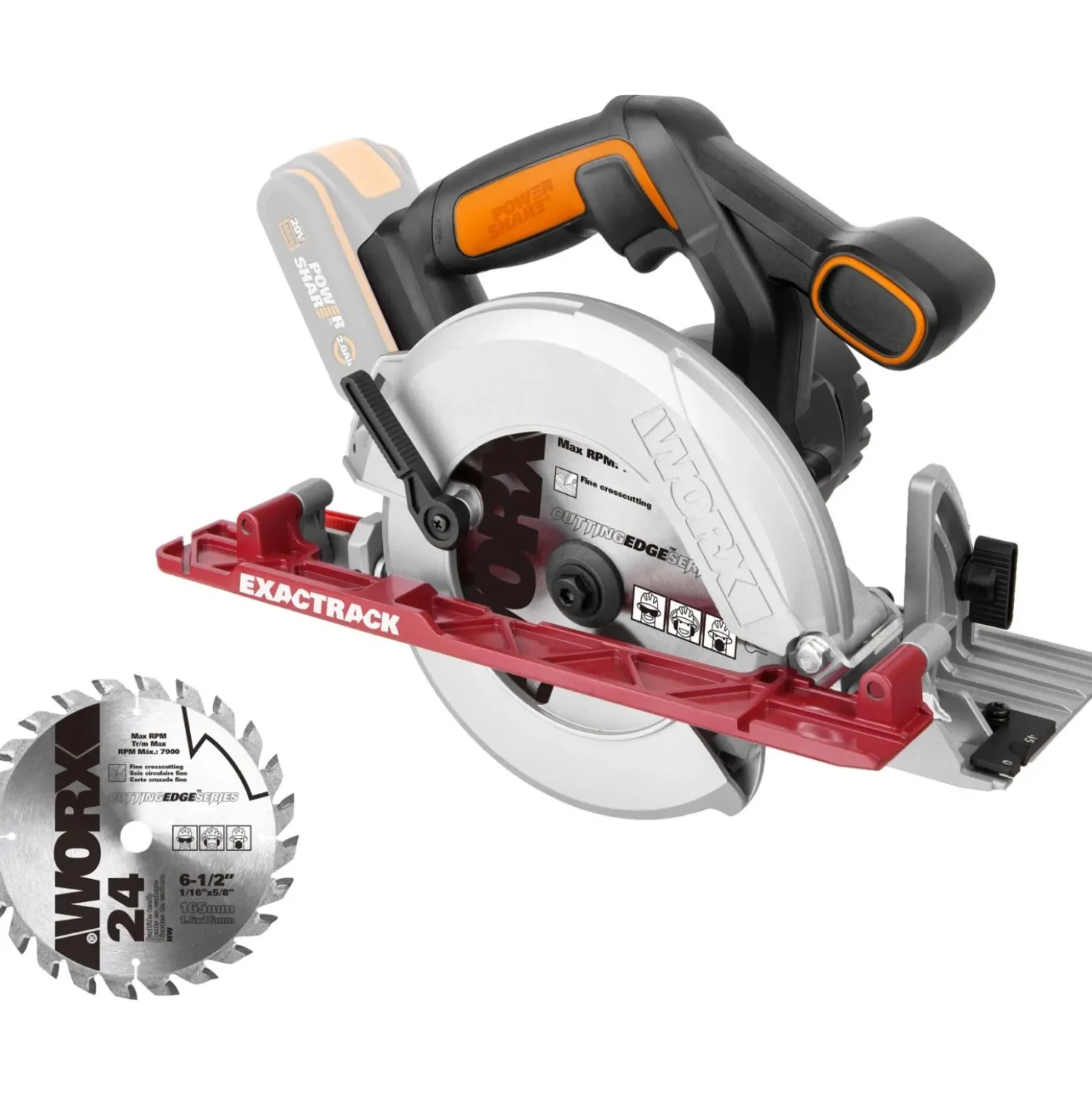 Sega circolare Exactrack Worx WX530.9 165 mm 20 V solo corpo macchina