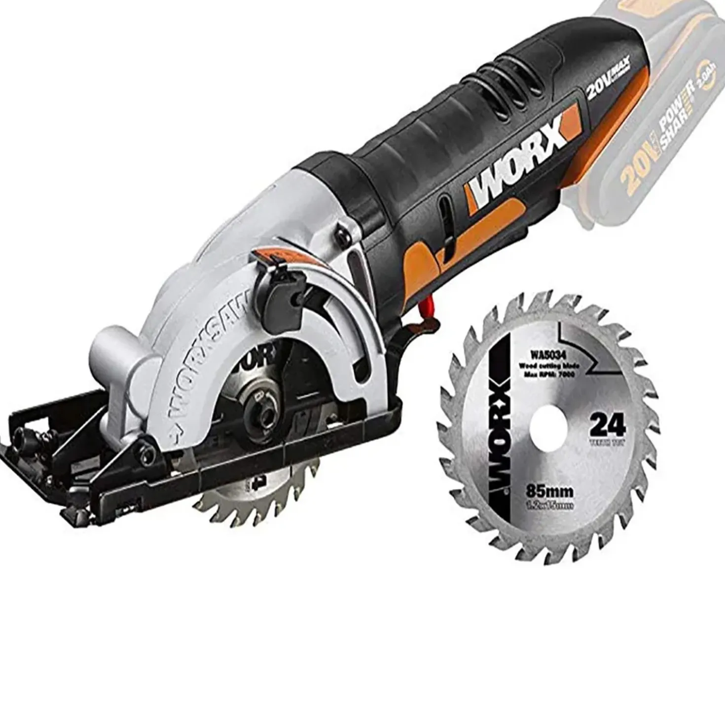 Sega circolare Worx WX527.9 85 mm 20 V solo corpo macchina