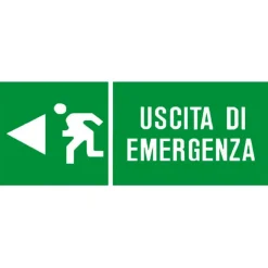 Segnaletica di sicurezza "Uscita di emergenza" sinistra 31 x 14 cm