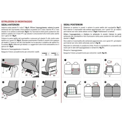 Serie completa coprisedili Fiat 500L antracite e grigio piombo