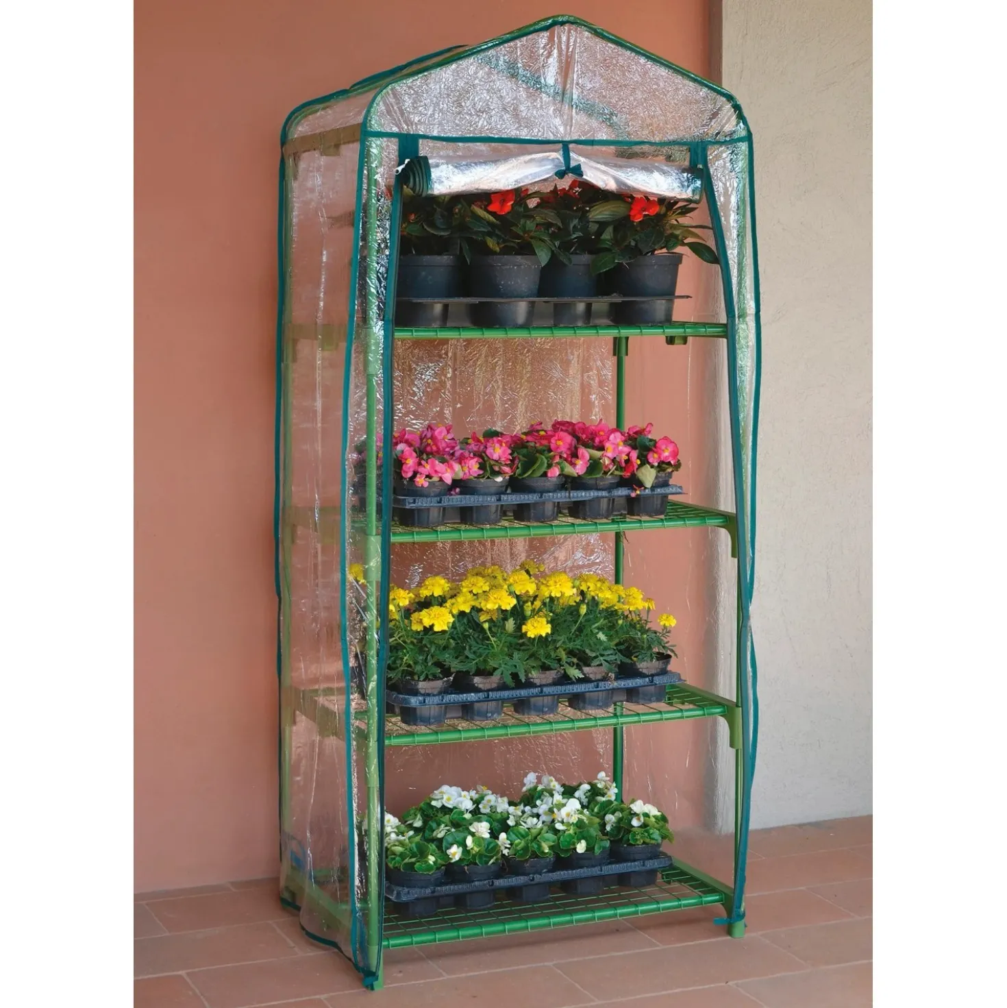Serra a 4 ripiani con telo in PVC 69 cm x 49 cm x 157 cm