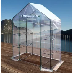Serra a 8 ripiani con telo in PVC 140 cm x 72,5 cm x 195 cm