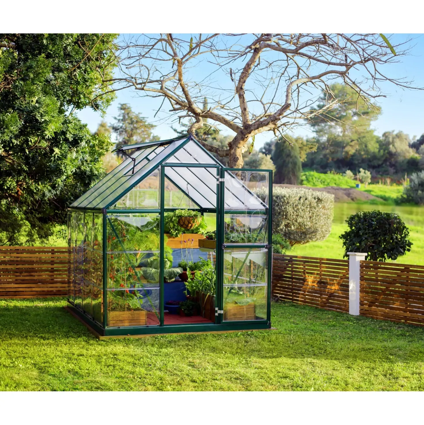 Serra da giardino Palram Canopia Hybrid 2,5x1.9 verde pareti laterali chiare