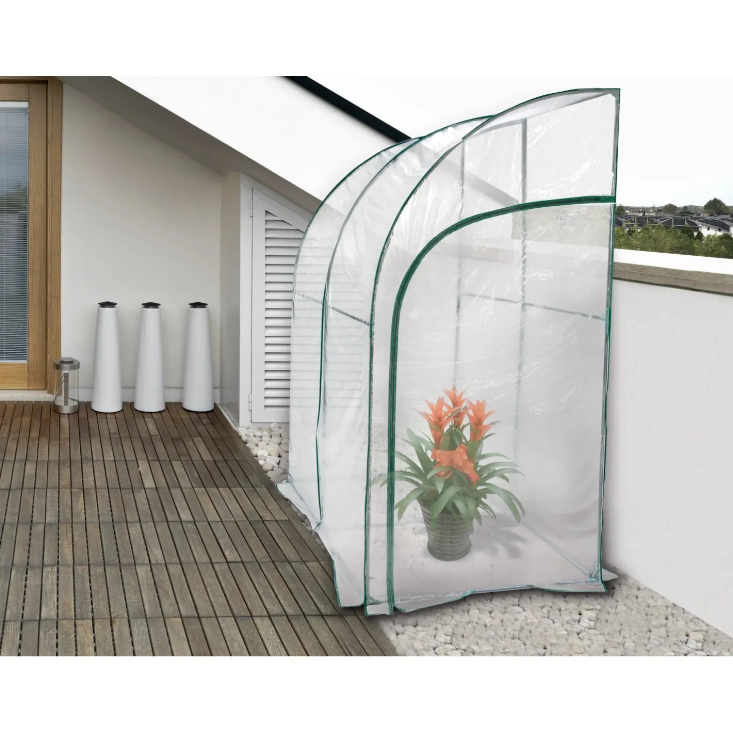 Serra da terrazzo a parete in PVC 215x100x200 cm