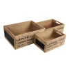 Set 3 cassette portaoggetti in legno S/M/L marrone chiaro
