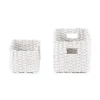 Set 2 cestini in carta intrecciata Lisou color bianco