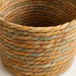 Set 2 cestini tondi Koh in seagrass naturale intrecciati a mano