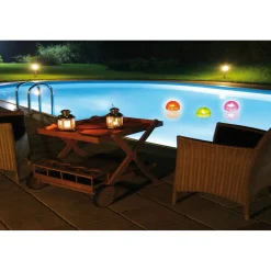 Set 3 luci solari LED piscina Summer Fun galleggianti multicolore