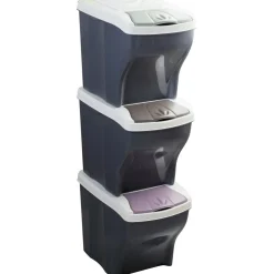 Set 3 pattumiere per raccolta differenziata Poker Tris 60 l col assortiti