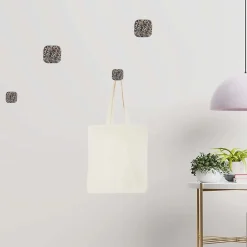 Set 4 pomoli appendiabiti in poliresina quadrati effetto mosaico nero