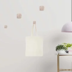 Set 4 pomoli appendiabiti in poliresina quadrati effetto mosaico bianco