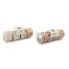 Set 4 portatovaglioli in rattan 20x5x3,5 cm marrone chiaro