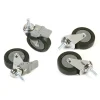 Set 4 ruote per tubolari Ø 7,5 cm con gomma