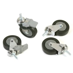 Set 4 ruote per tubolari Ø 7,5 cm con gomma