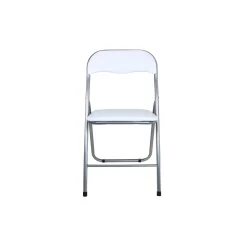 Set 6 sedie pieghevoli in acciaio imbottite Bianco 45x45x45/80 cm