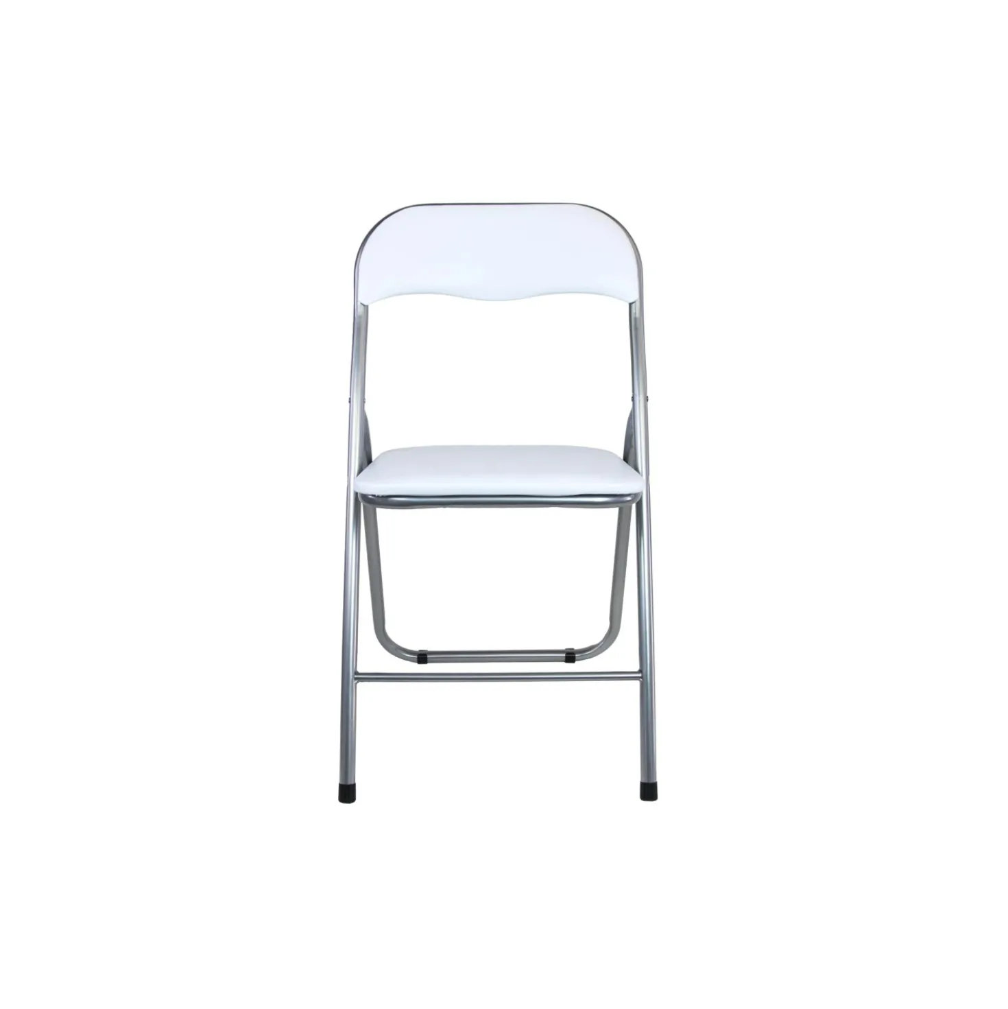 Set 6 sedie pieghevoli in acciaio imbottite Bianco 45x45x45/80 cm