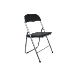 Set 6 sedie pieghevoli in acciaio imbottite Nero 45x45x45/80 cm