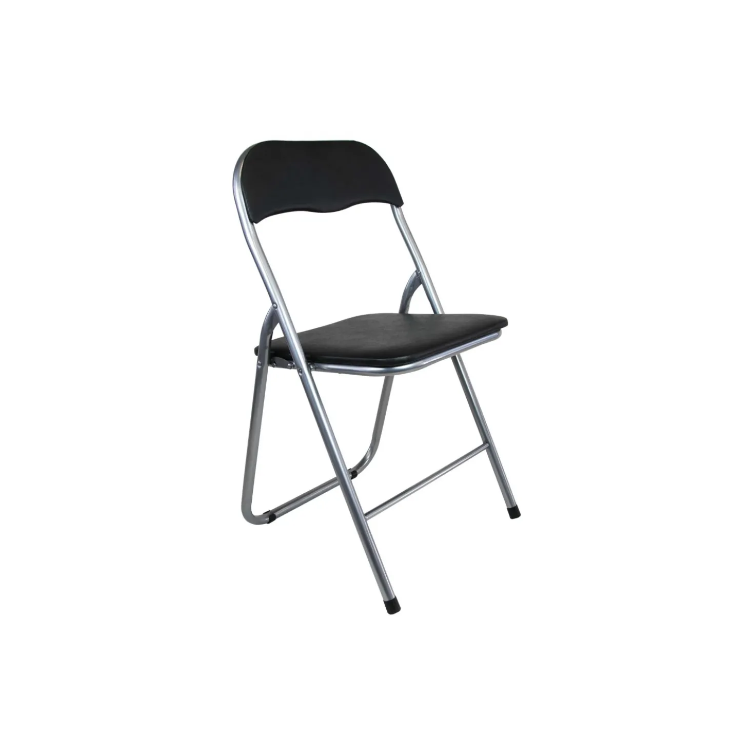 Set 6 sedie pieghevoli in acciaio imbottite Nero 45x45x45/80 cm