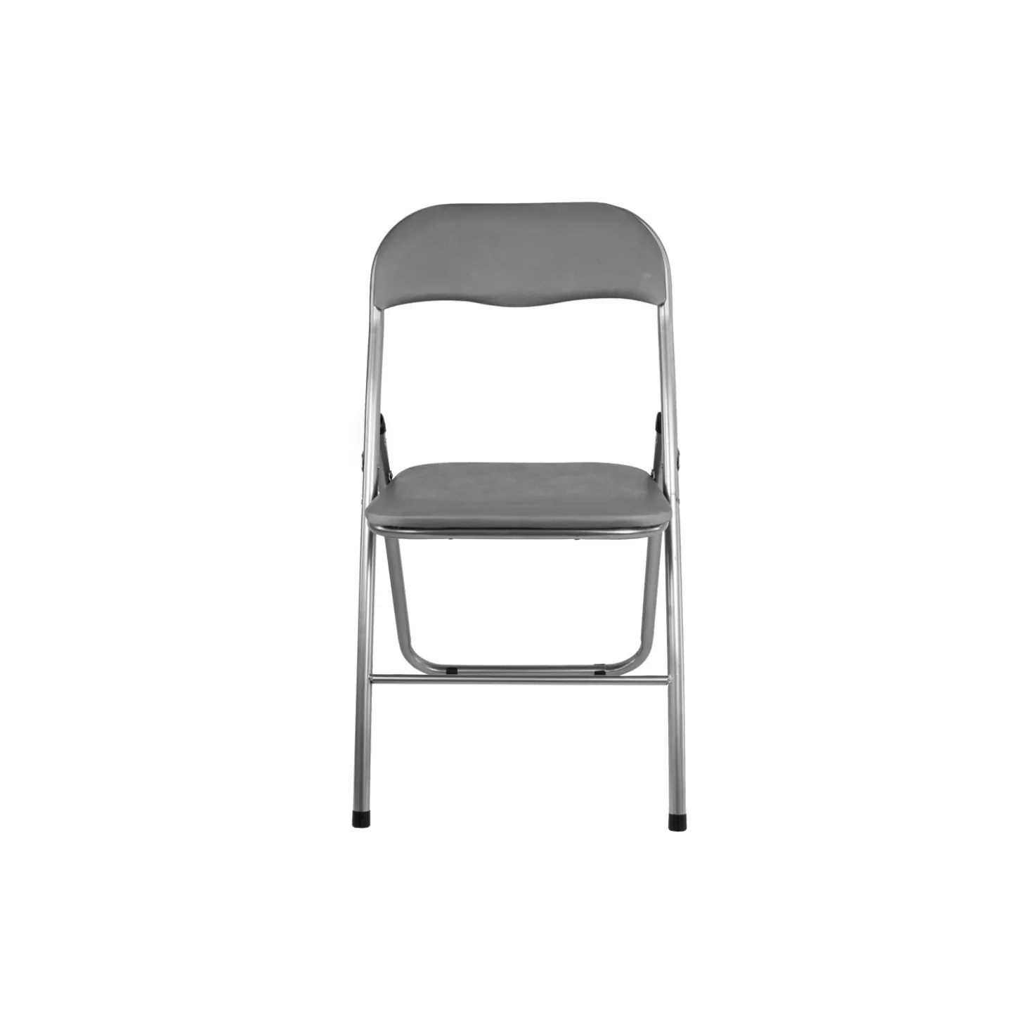 Set 6 sedie pieghevoli in acciaio imbottite Grigio 45x45x45/80 cm