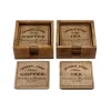 Set 4 sottobicchieri in legno Tea/Coffee 10x10x1 cm marrone