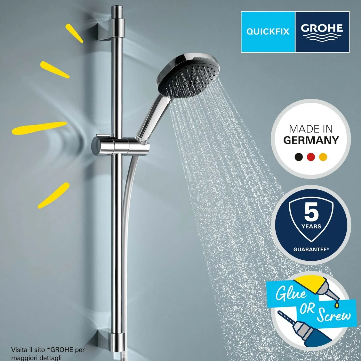 Set asta doccia a 3 getti Grohe Vitalio Comfort 110
