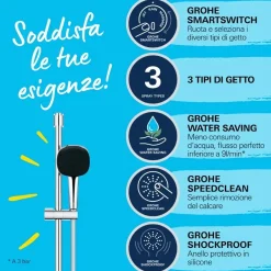 Set asta doccia a 3 getti Grohe Vitalio Comfort 110