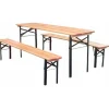 Set birreria tavolo in legno 200x70 cm e 2 panche 200x25 cm