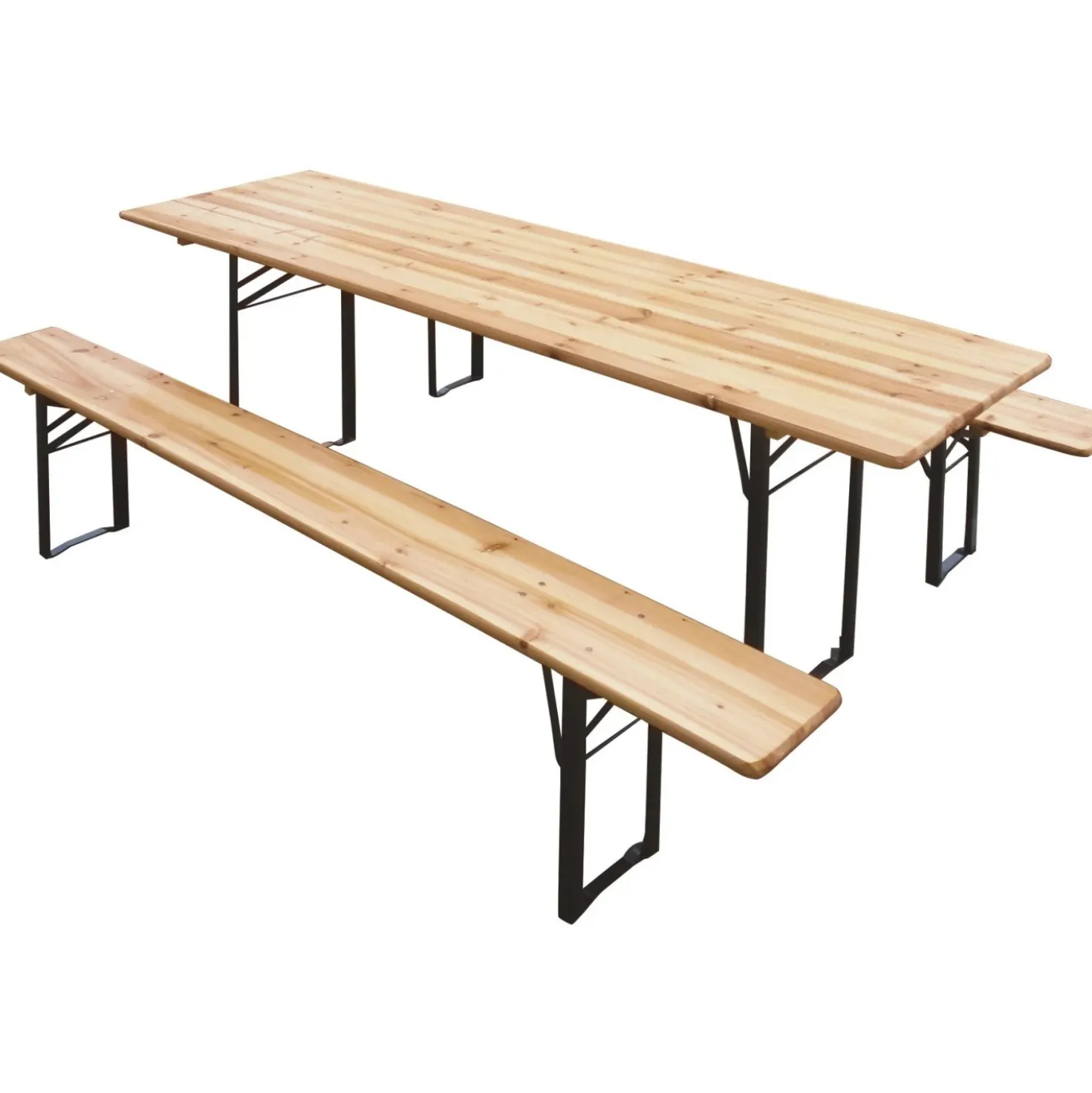 Set birreria tavolo in legno 200x80 cm con 2 panche