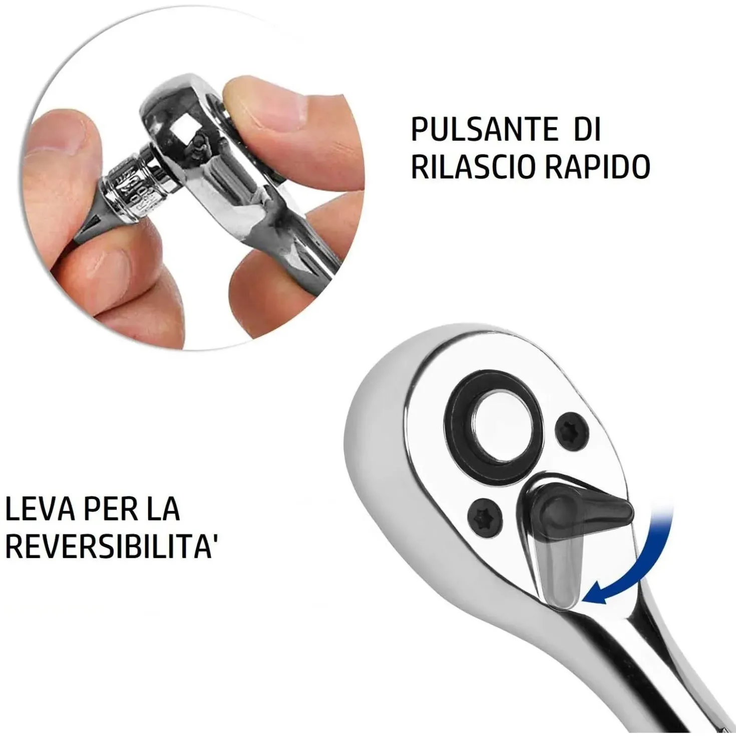 Set bussole e accessori 1/4" Krino con chiavi combinate in valigetta 40 pz