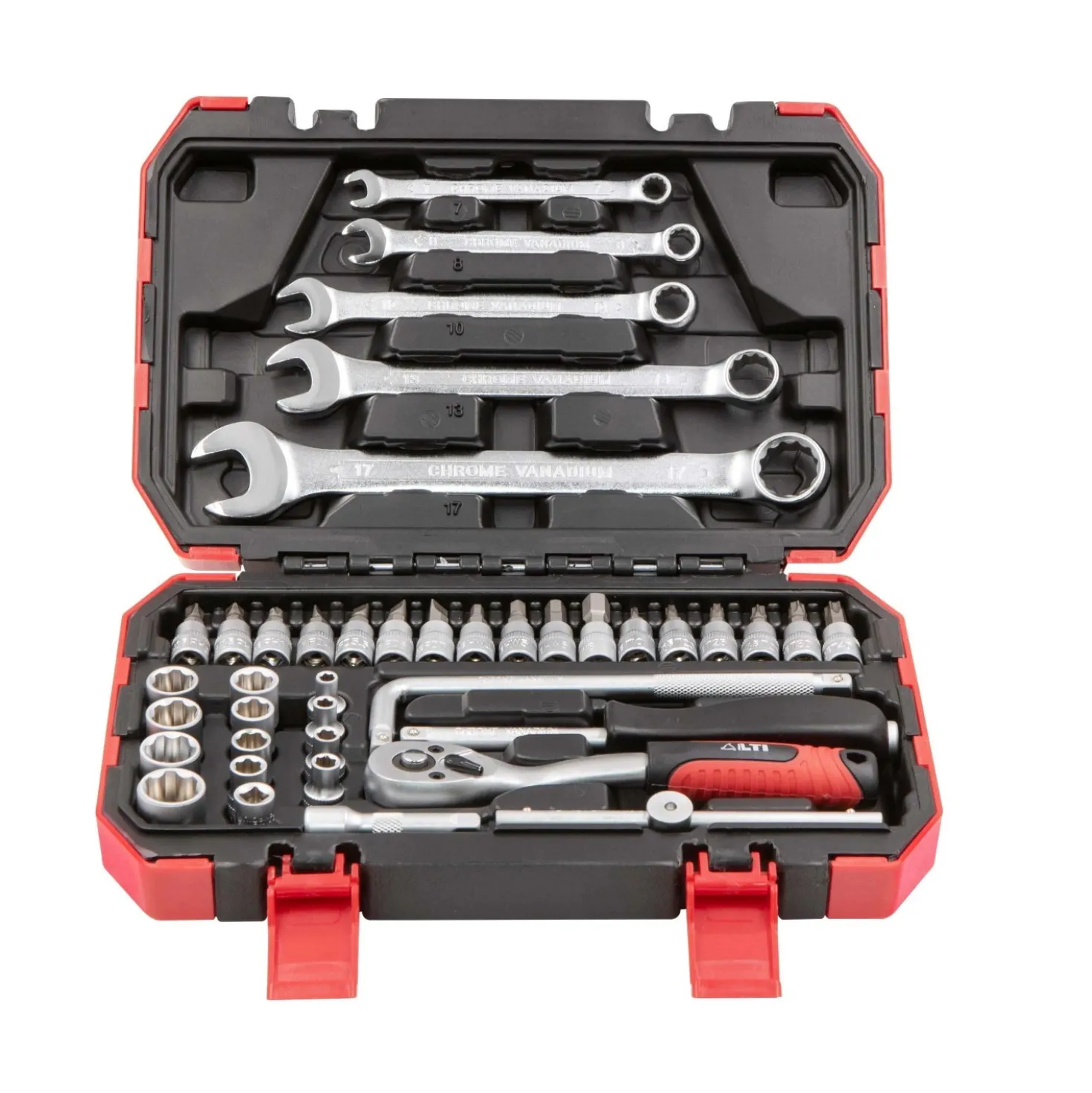 Set bussole e accessori 1/4" Krino con chiavi combinate in valigetta 40 pz