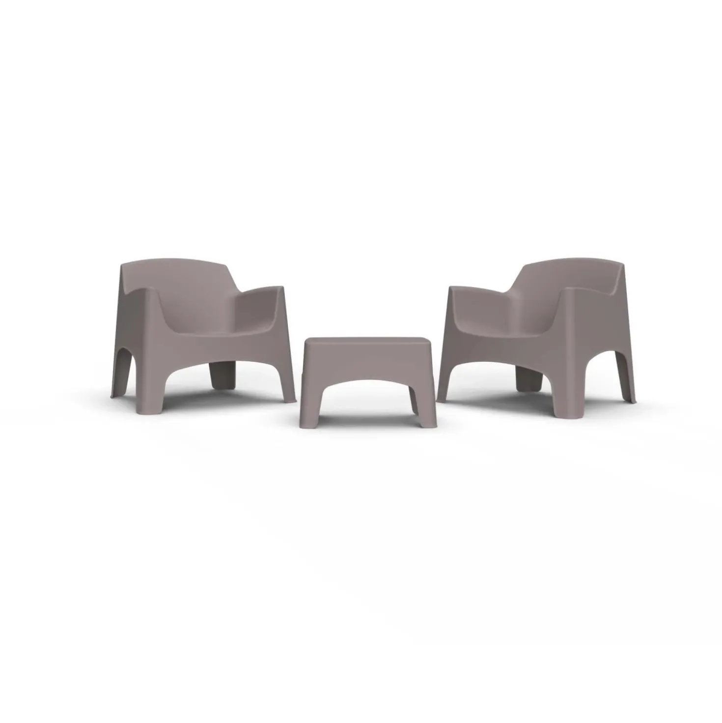 Set da giardino 2 poltrone ed 1 tavolino Ibiza Terrace tortora