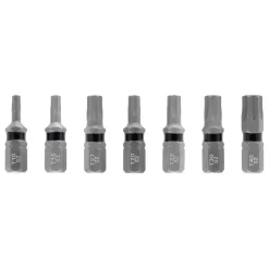 Set di bits con zona di torsione 25 mm torx 7 pz