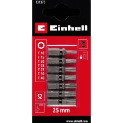 Set di bits con zona di torsione 25 mm torx 7 pz