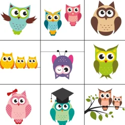 Set di magneti Happy Owl Memoboard 11,5 cm x 20,5 cm