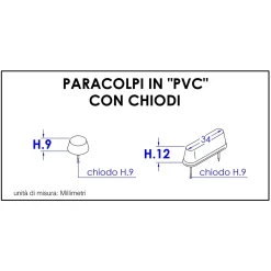 Set di paracolpi chiodati in polipropilene per copriwater