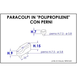 Set di paracolpi sagomati in polipropilene per copriwater
