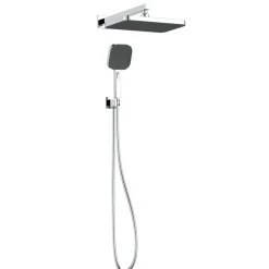 Set doccia aQuasanit Kronos con soffione e doccetta 3 getti cromo