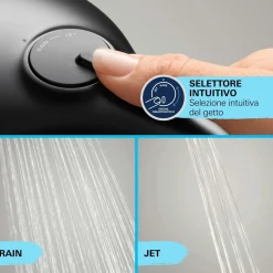 Set doccia Grohe Vitalio Start 110 Nero opaco con 2 tipi di getto Quickfix