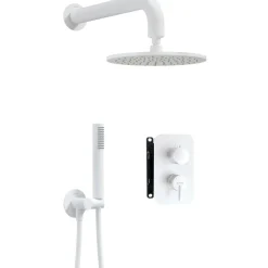 Set doccia incasso Idrostile Limonar con box e soffione 250 mm bianco