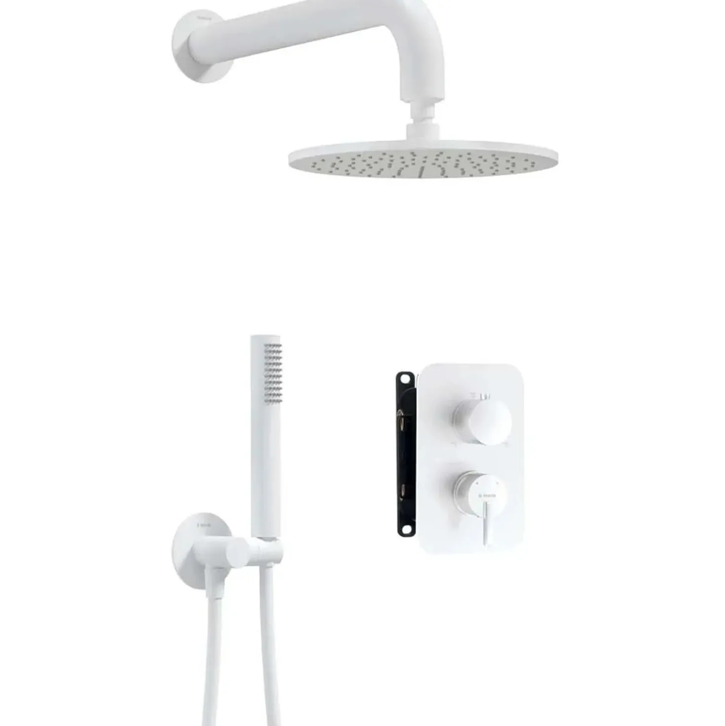 Set doccia incasso Idrostile Limonar con box e soffione 250 mm bianco
