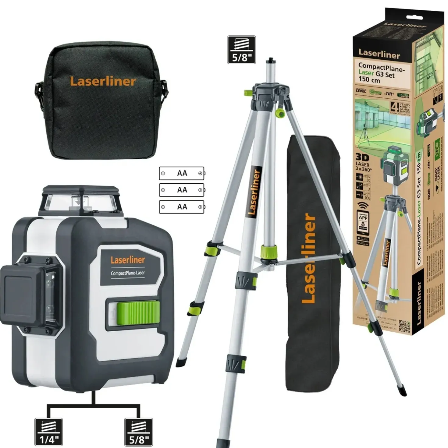 Set laser tridimensionale Laserliner CompactPlane-Laser 3G