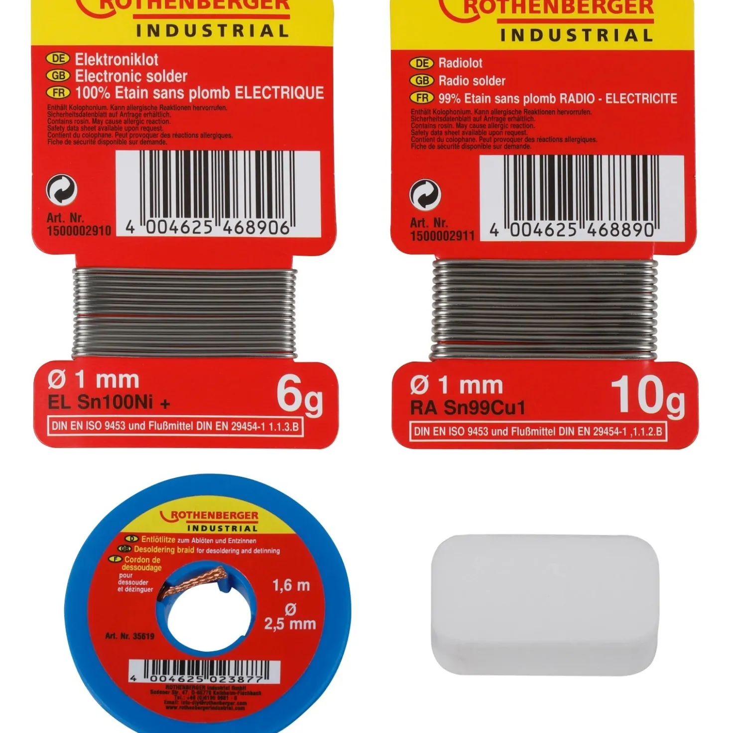 Set per saldatura elettronica senza piombo Rothenberger 4 pz