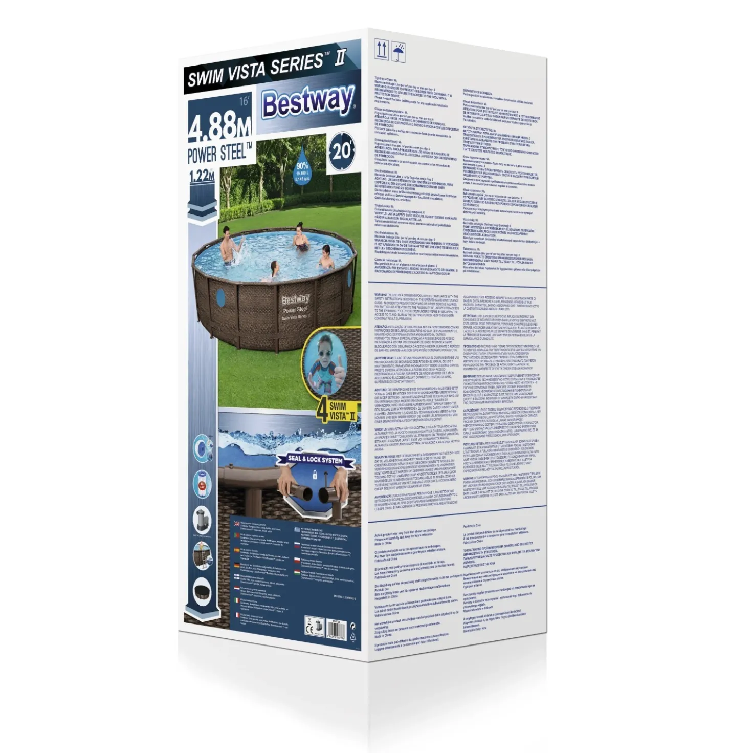 Set piscina fuori terra Bestway® Power Steel™ Swim Vista™ II 4.88 m x 1.22 m