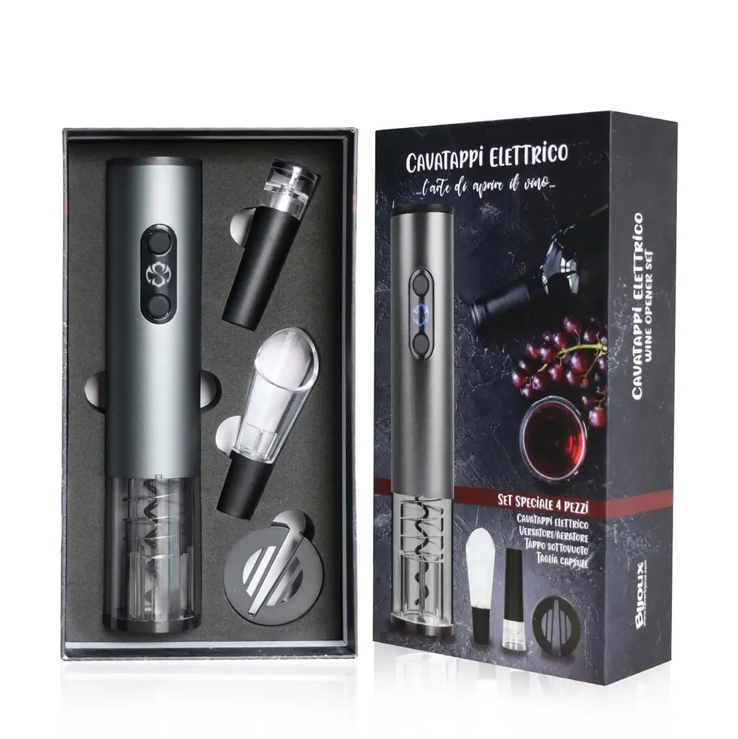 Set regalo cavatappi elettrico con accessori