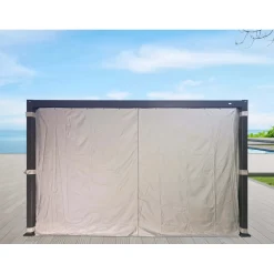 Set tende in poliestere grigio chiaro per pergola 3x3 m