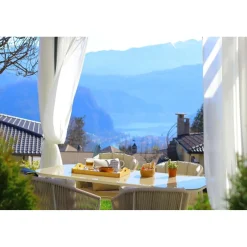 Set tende voile in poliestere bianco per pergola solanum deluxe 3x4 m