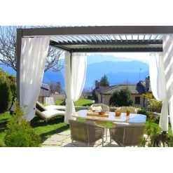 Set tende voile in poliestere bianco per pergola solanum deluxe 3x4 m